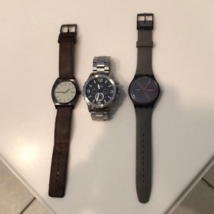 men’s watch collection (Nixon, Fossil, Swatch)